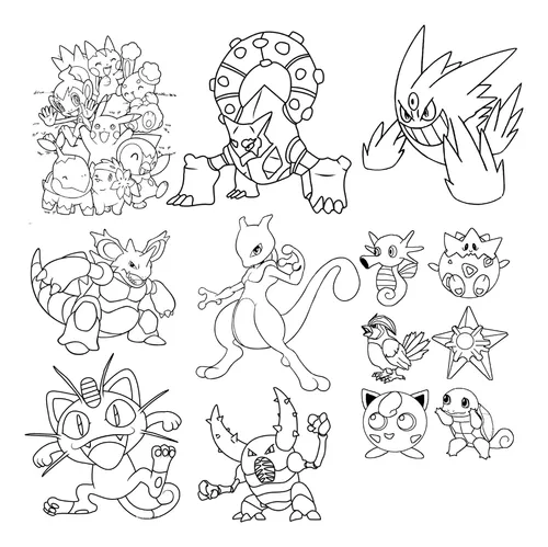 Kit 50 Desenhos Para Colorir Infantil Folha A4 Pokemon Anime - Infinity  Brinquedos - Kit de Colorir - Magazine Luiza