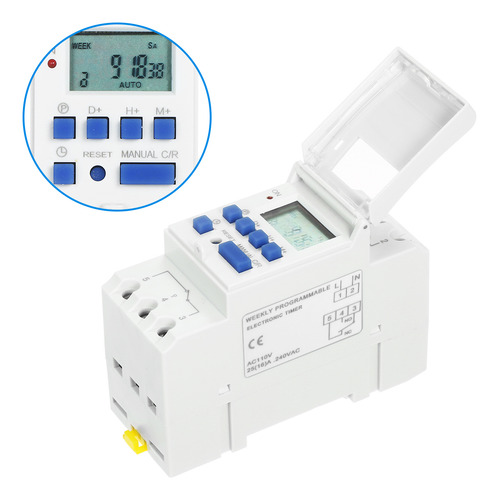 Interruptor Cronometrador De 110 V, Días, Riel Din 16 Y Mont