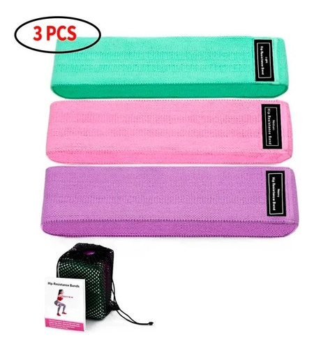 Set 3 Bandas Resistencia Ejercicio Bandas Elastica Tela Hip
