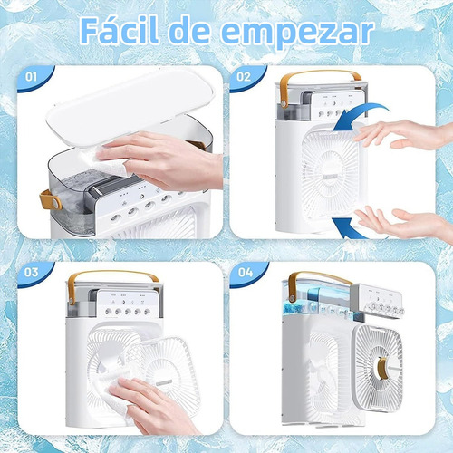 Ventiladores Portátiles Con Humidificador Para Escritorio 26 Cm 50 Blanco Blanco Plástico 3