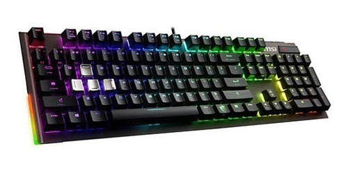 Teclado Gamer Msi Gk80 C/ Reposamanos Luces Rgb Gtía 1 Año 