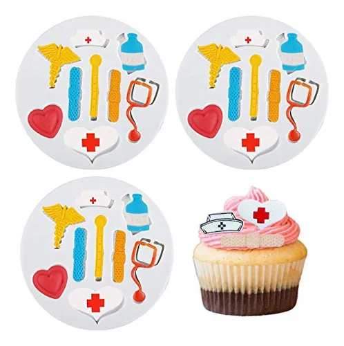 Moldes Para Fondant Con Temática De Enfermera, Botella De 3