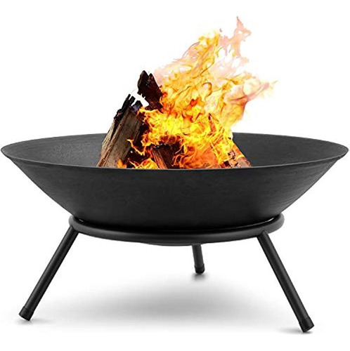 Amagabeli Fire Pit Outdoor Wood Burning 22.6in Firepit Fireb