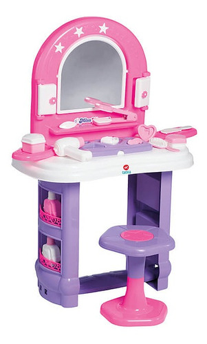 Juguete Tocador Set Belleza Calesita Miss Glamour Banquito