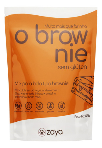 Mix para bolo brownie Zaya sem glúten 576 g 