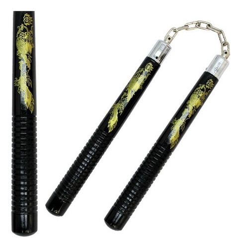 Nunchakus Chacos Ninja Defensa Madera Solida Dragon 1001-bd