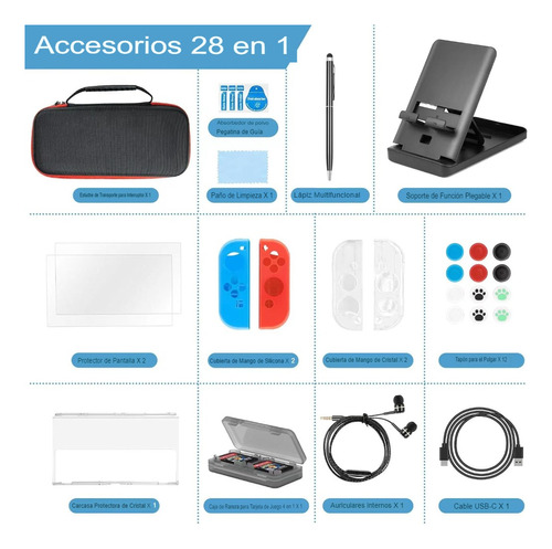 Nintendo Switch Oled Estuche, Funda Y Vidrio Protector