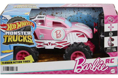 Hot Wheels Monster Trucks Barbie Control Remoto Color Rosa
