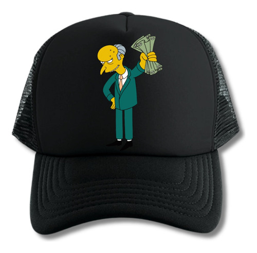 Gorra Trucker Montgomery Burns The Simpson Black And White