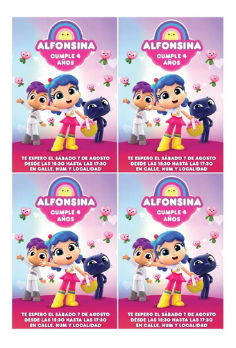 Vera Y El Reino Arcoiris Invitaciones Whatsapp Imprimibles