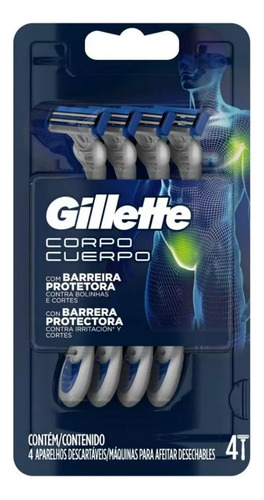 Máquinas De Afeitar Desechables Gillette Cuerpo 4 Unidades 