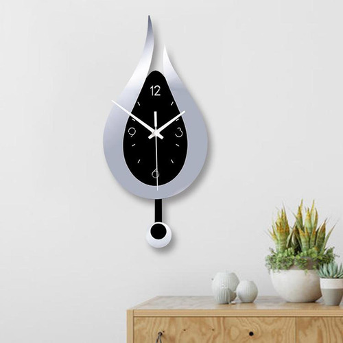 Reloj De Pared Péndulo, Reloj De Pared Decorativo De Plata