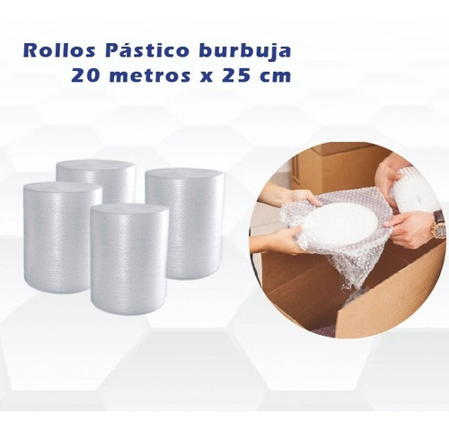 Rollo Plástico Burbuja 20 Metros X 25 Cm