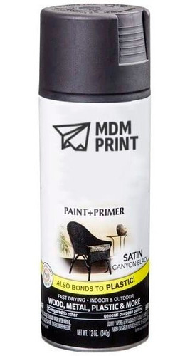 Pintura Aerosol Negro Cañon Saten 12 Onzas