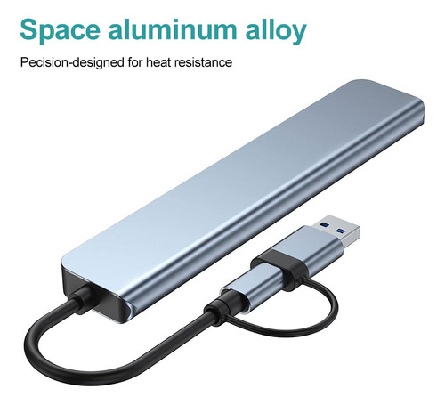 Adaptador Usb C Hub 7 En 1, Divisor Usb 3.0 2.0 Pd Para Macb