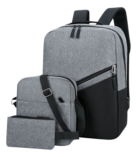 Mochila Tr Pieza Moda Para Hombre Negocio Carga Usb Laptop