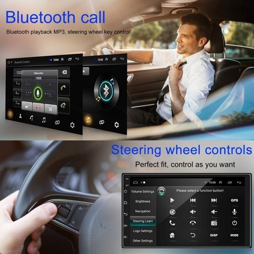 Imagen 4 de 9 de Estéreo De Coche Android De 7 Pulgadas Doble Din Con Cámara