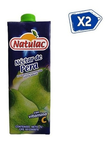 Jugo Néctar Sabor A Pera Tetra Brik 1 Litro Natulac