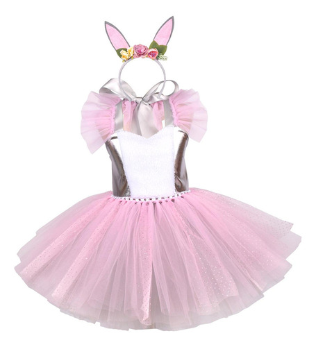 Vestido De Tutú De Conejito De Pascua Para Niñas, Vestido