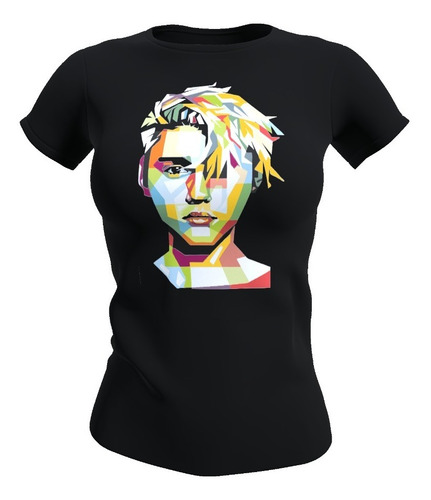 Polera Mujer Cara Justin Bieber, 100% Algodón