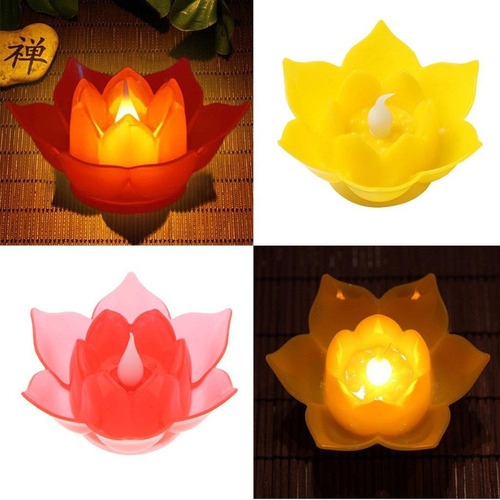 Luces De Velas De Flores Flotantes Led 5 Piezas