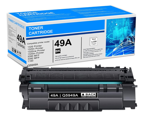 Paquete De 1 Cartucho De Tóner Negro Compatible Con Q5949a