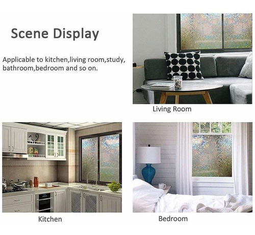 Imagen 4 de 6 de Decorativo Lámina Para Ventanas De Privacidad, Translúcido E