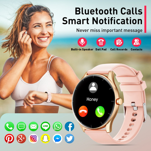 Reloj Deportivo Inteligente Para Mujer Con Llamada Bluetooth