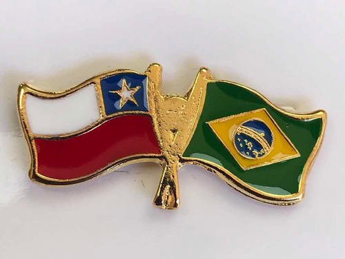 Pin Banderas Chile Y Brasil