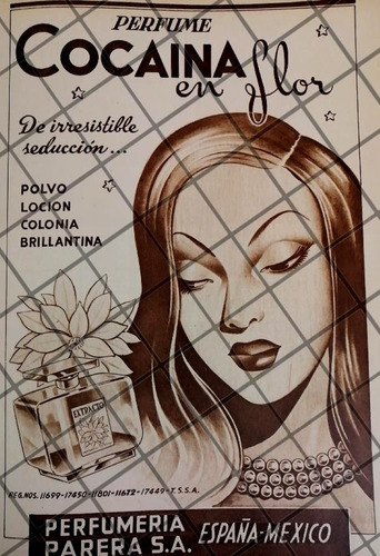 Cartel Publicitario Antiguo Perfume Cocaina En Flor 1948-4