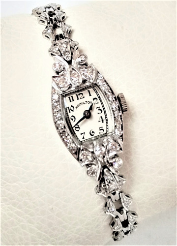 Reloj Hamilton Platino Y Diamantes Vintage