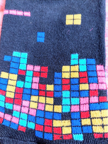 Medias Soquetes Animadas Tetris Para Adultos Variado Animadas 34-43