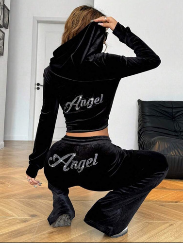 Campera Corta Y Pantalones Casual Shein