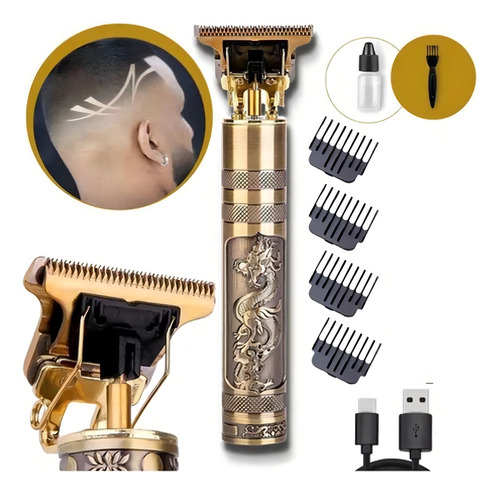 Máquina Profissional Dragão Acabamento Sem Fio Cabelo Barba