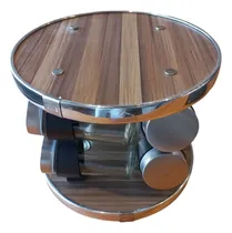 Comprar Especieros Redondo Giratorio X 8 Frascos Acero Tapa Madera
