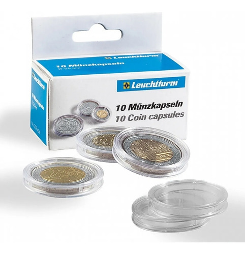 10 Cápsulas Para Monedas Caps 38 Mm Leuchtturm