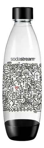 Garrafa Plástica Fuse Doodle Preta 1 L P/ Sodastream Fizzi