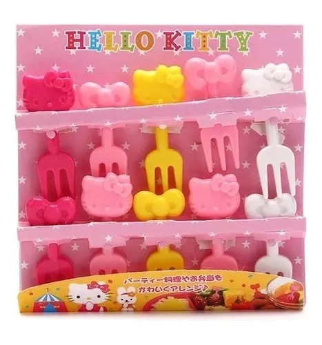 Mini Tenedores Infantiles De Hello Kitty Para El Lunch 