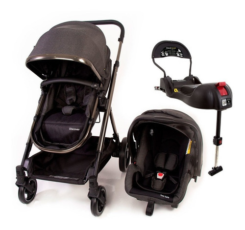 Travel System Discover Trio Isofix Safety 1st Black Chrome Cor Preto