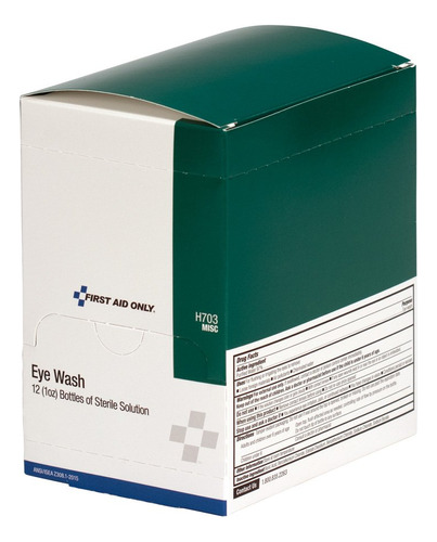 First Aid Only Eye Wash - Botella De 1 Onza, Caja De 12 Unid