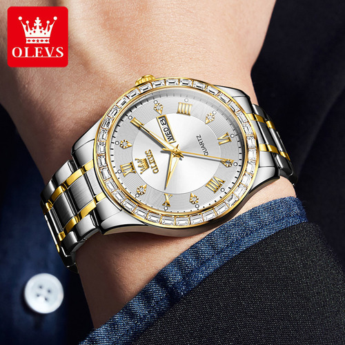 Relojes De Cuarzo Con Diamantes De Lujo Olevs Luminous