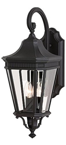 Acabado Negro De La Linterna De Pared Feiss Ol5402bk 3bulb