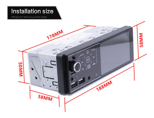 4.1 Bluetooth Car Stereo Audio Fm Aux Input Receptor Tf Usb