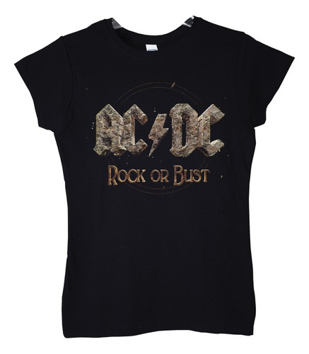 Polera Mujer Acdc Rock Or Bust Rock Abominatron
