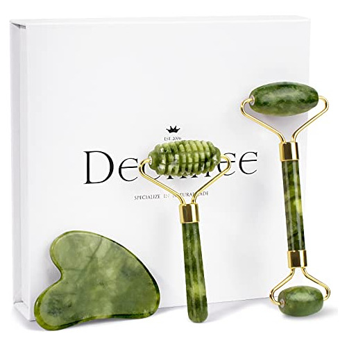 Deciniee Jade Roller Y Gua Sha Set - Anti Aging Face W25xs