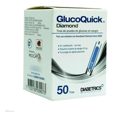  Tirillas Glucoquick  Diamond/gd50 X50 