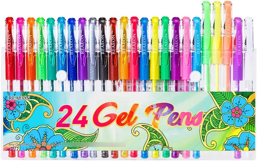 Bolígrafos De Gel De 24 Colores, Marcadores De Arte Co...