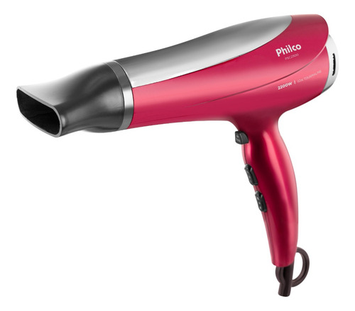 Secador De Cabelos Psc2300 Motor Dc 2200w Philco Bivolt Vermelho