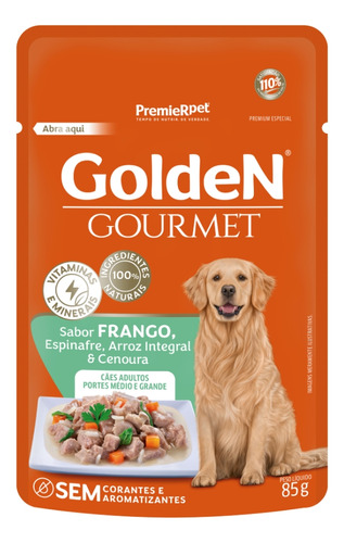 Sachê Golden Gourmet Cães Adultos Médio E Grande  Frango 85g