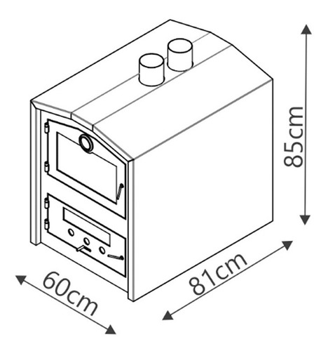 Imagen 2 de 8 de Combo Horno Tromen Leña Trh Apoyo+termo Lusqtoff Tl1-9 Cuota